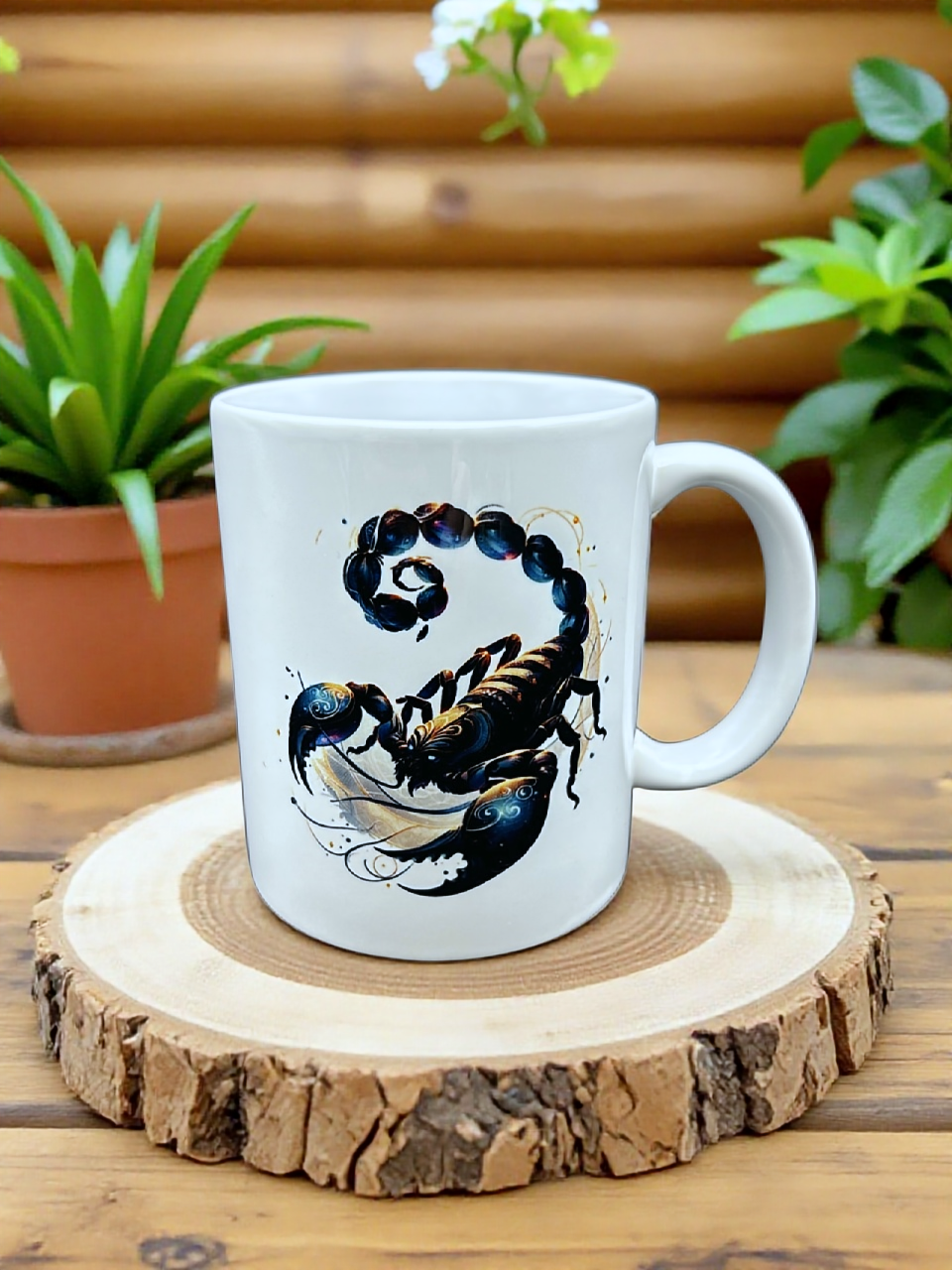 Sternzeichen Tasse, Kaffeebecher mit farbigen Henkel und ihrem persönlichen Text