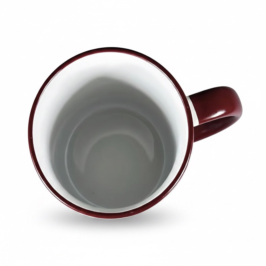 Tasse mit Sternzeichen-Motiv Zwillinge / beidseitig bedruckt / Spülmaschinenfest /Sublimationstasse mit hochwertiger Orca-Beschichtung/ weiß-maroon glänzend/ 330 ml