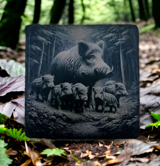 Schieferuntersetzer 10x10 cm mit Motiv