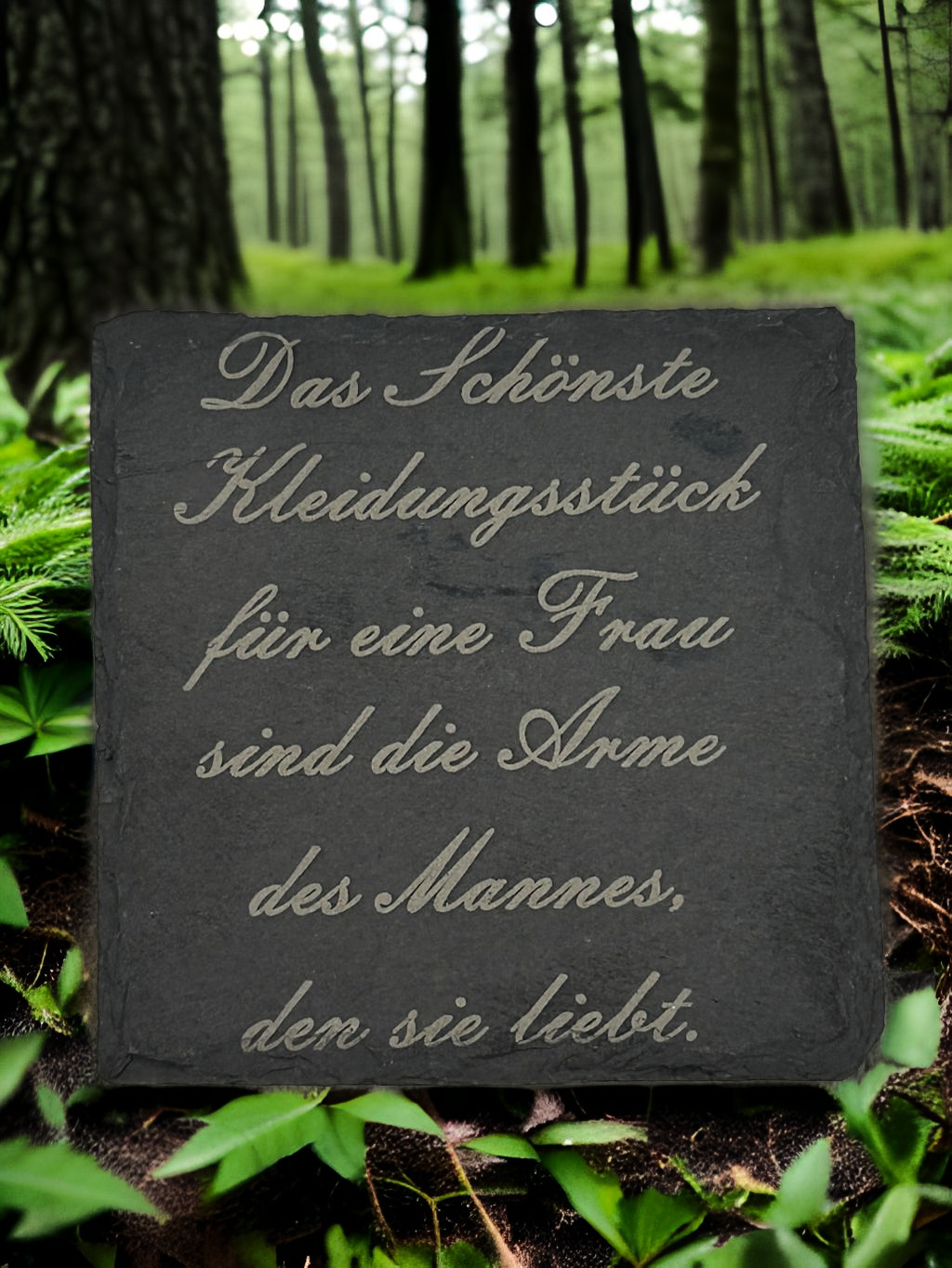 Schieferuntersetzer 10 × 10 cm personalisieren mit eigenem Text
