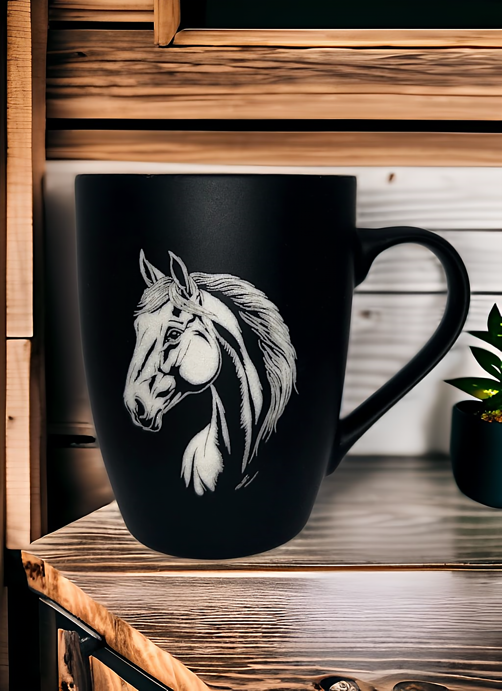 Tasse mit Gravur/auf Wunsch auch mit Text/gummierte Oberfläche/Farbe Schwarz/Porzellan/Personalisiert/Geschenk/mit Verschiedenen-Motiven in Geschenkverpackung/ Hobby