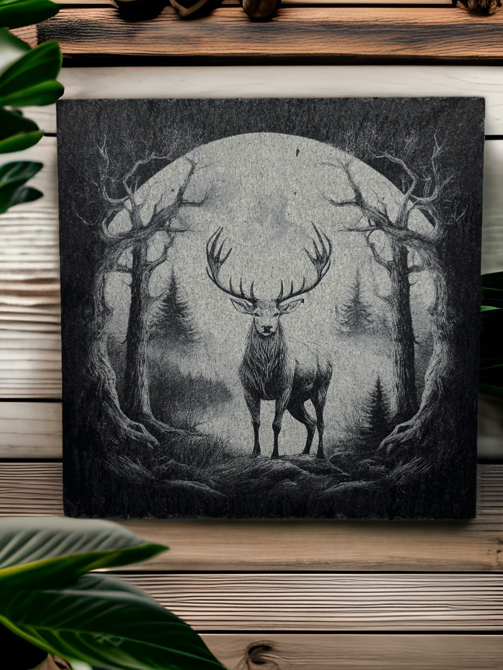 Schieferuntersetzer 10x10 cm mit Motiv