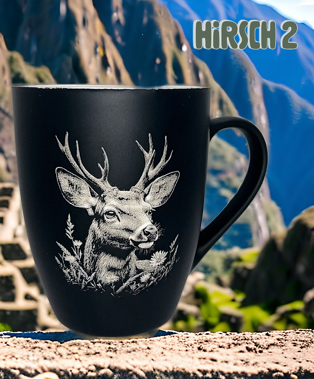 Tasse mit Gravur/auf Wunsch auch mit Text/gummierte Oberfläche/Farbe Schwarz/Porzellan/Personalisiert/Geschenk/mit Verschiedenen-Motiven in Geschenkverpackung/ Hobby