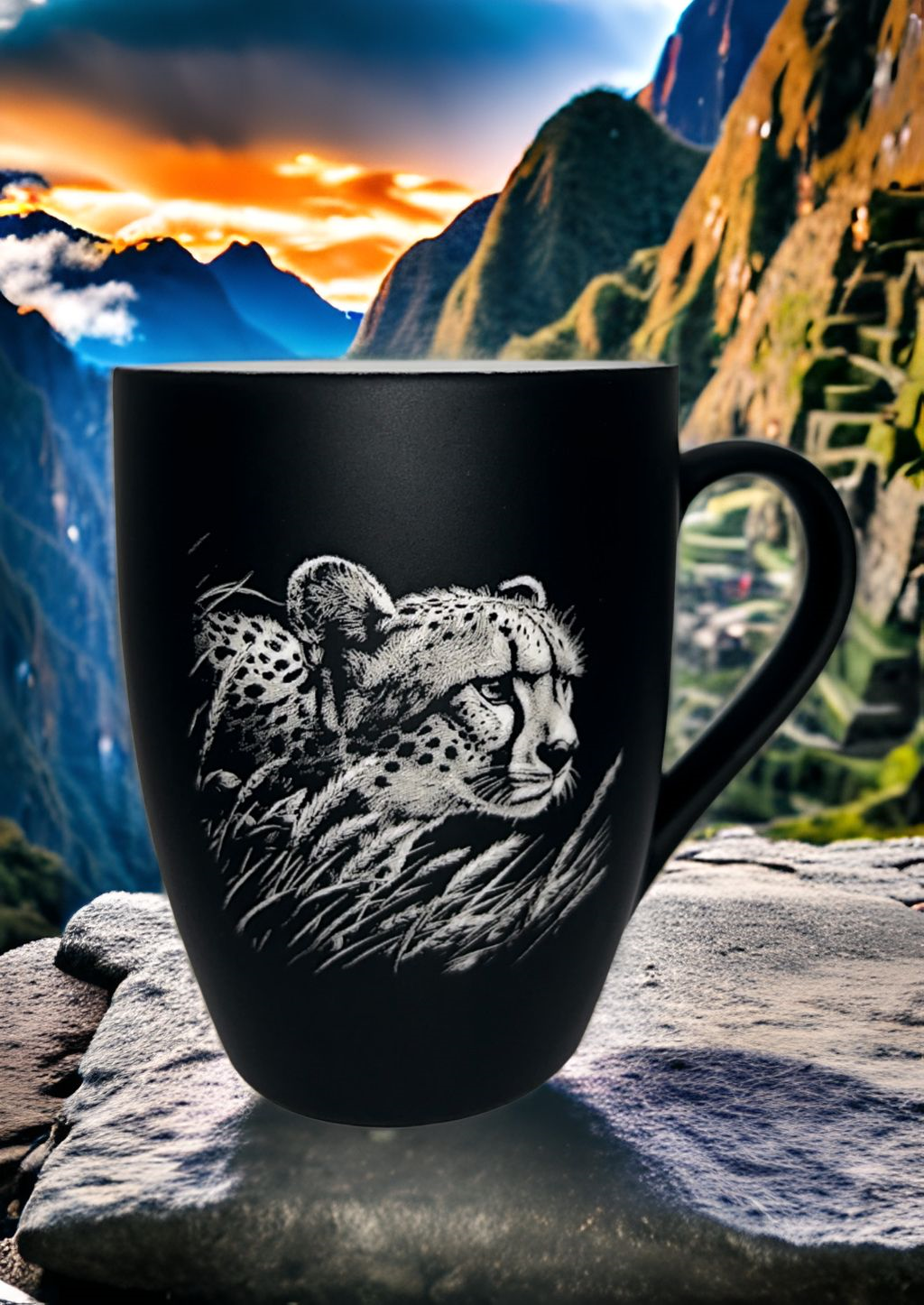 Tasse mit Gravur/auf Wunsch auch mit Text/gummierte Oberfläche/Farbe Schwarz/Porzellan/Personalisiert/Geschenk/mit Verschiedenen-Motiven in Geschenkverpackung/ Hobby