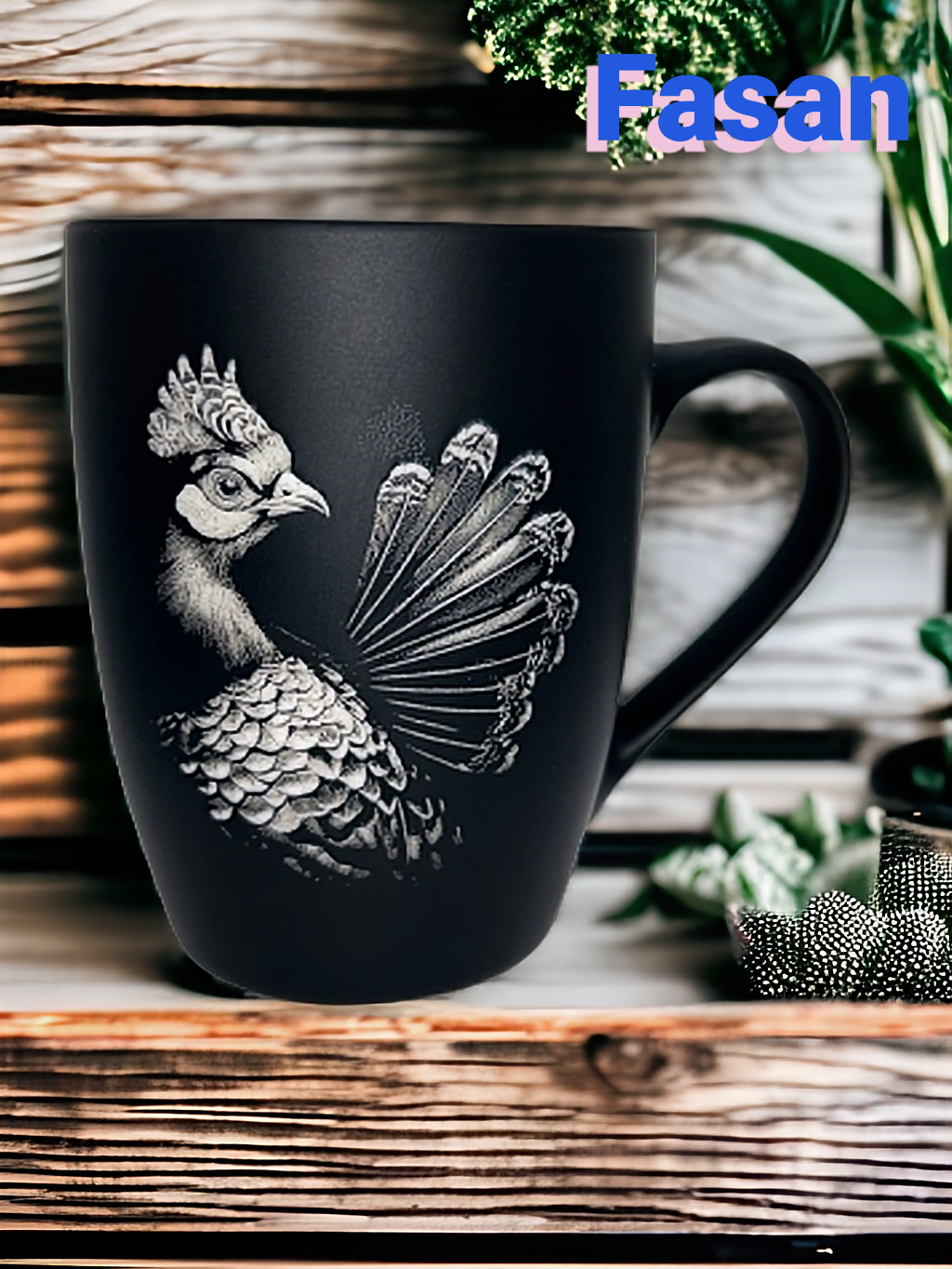 Tasse mit Gravur/auf Wunsch auch mit Text/gummierte Oberfläche/Farbe Schwarz/Porzellan/Personalisiert/Geschenk/mit Verschiedenen-Motiven in Geschenkverpackung/ Hobby