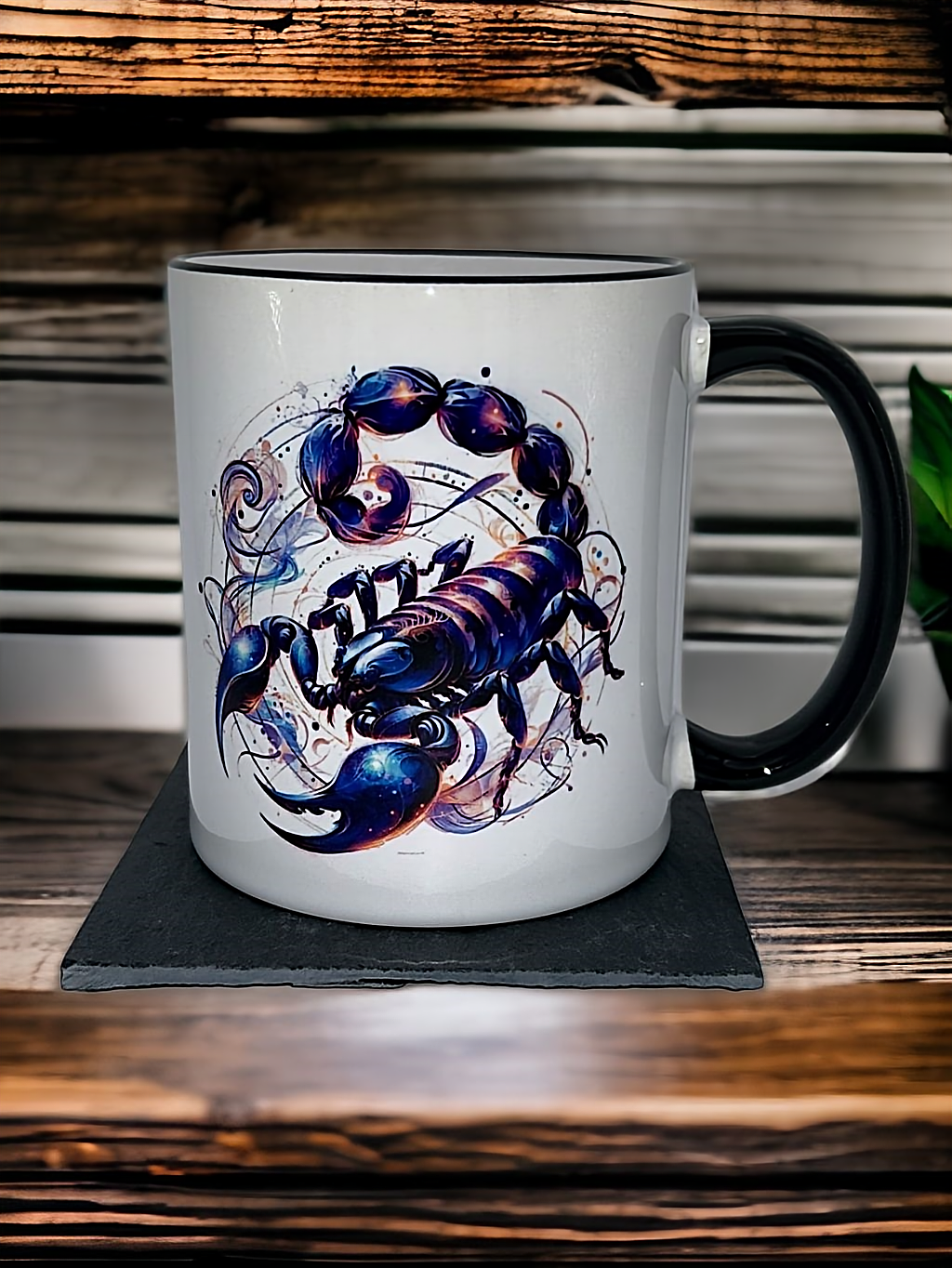 Sternzeichen Tasse, Kaffeebecher mit farbigen Henkel und ihrem persönlichen Text