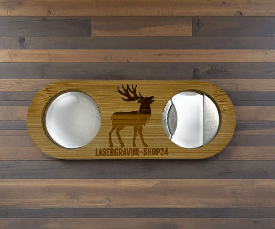 Bambus Flaschenöffner, beidseitige Gravur,  Flaschenöffner mit Gravur, Personalisiert, Geschenkidee, Werbegeschenke