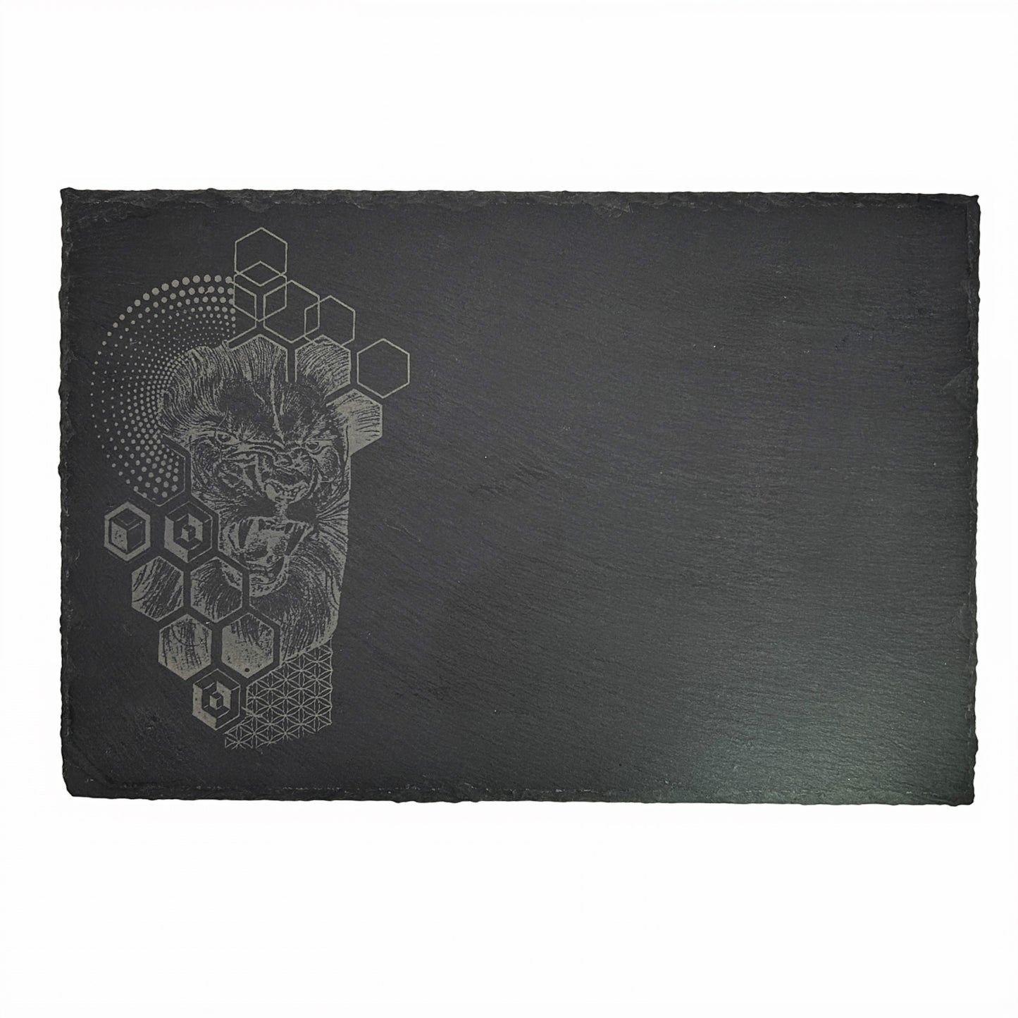 Schieferplatte Servierplatte, Schiefertafel personalisierbar mit Gravur 30 × 20 x 0,6 cm, Naturschiefer, Rechteckig, für Käse, Sushi und Antipasti, mit modernem Design