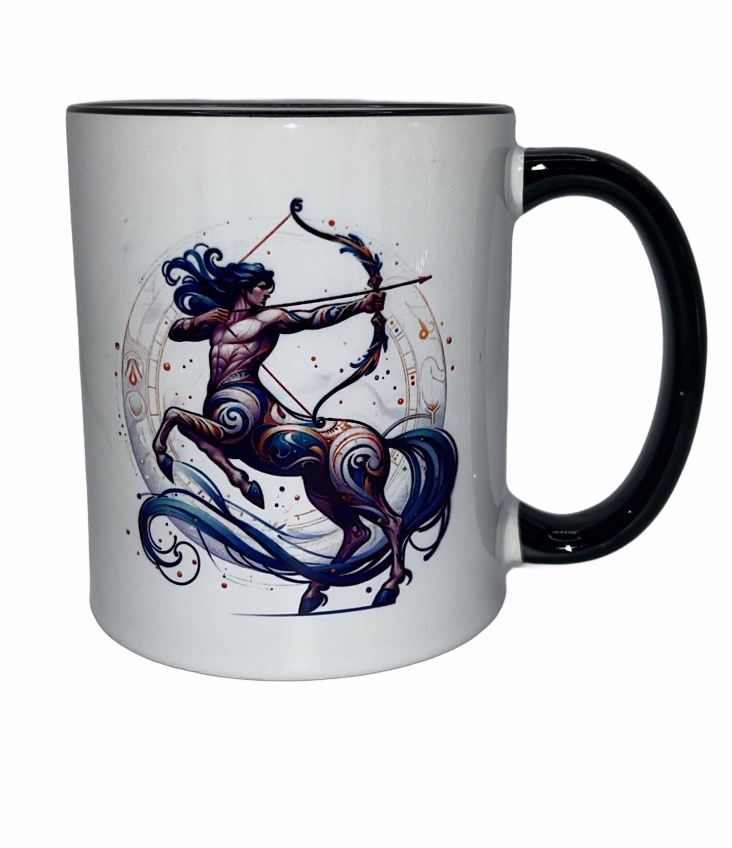 Sternzeichen Tasse, Kaffeebecher mit farbigen Henkel und ihrem persönlichen Text