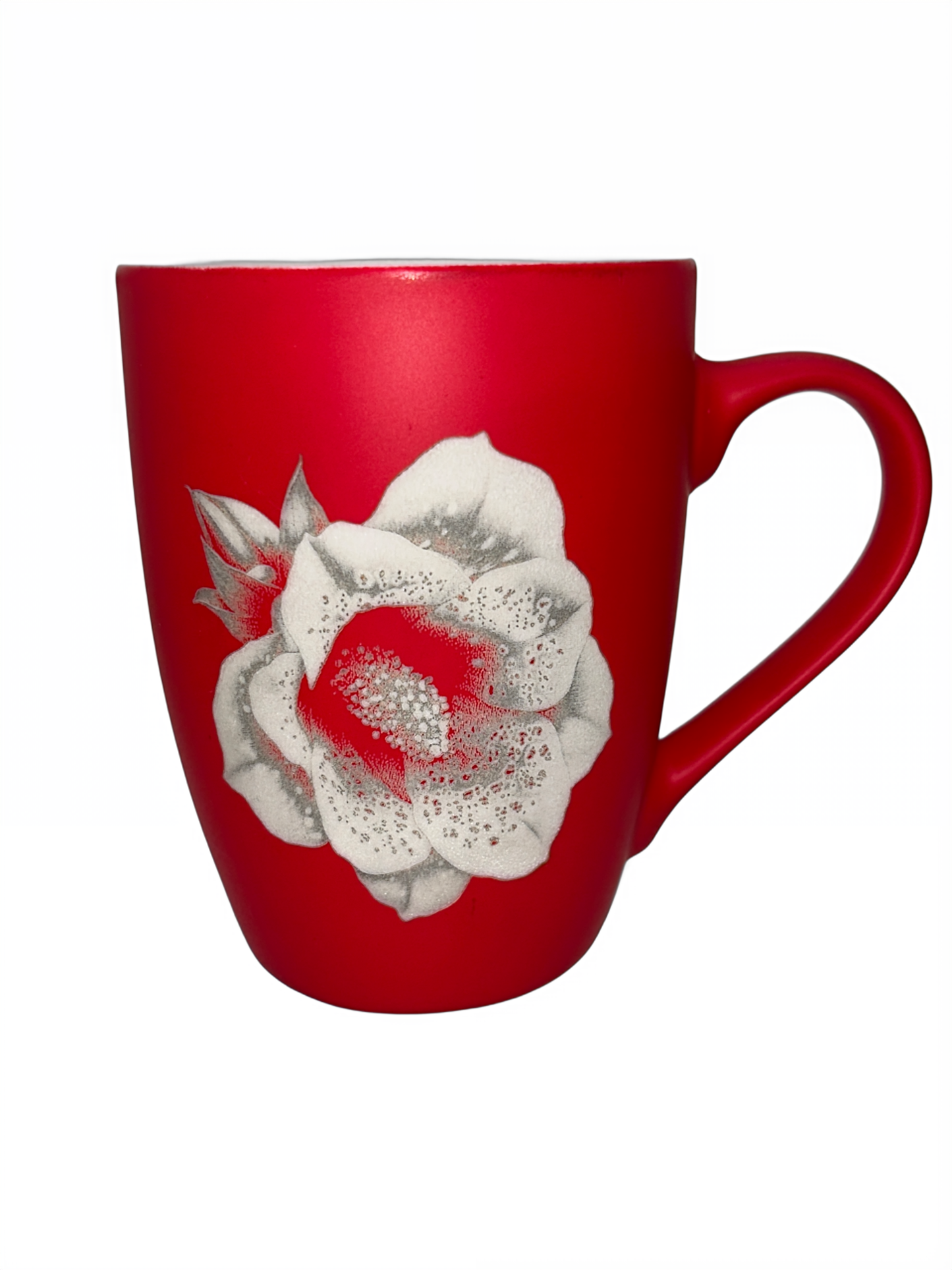 Tasse mit Gravur/auf Wunsch auch mit Text/gummierte Oberfläche/Farbe Rot/Porzellan/personalisiert/Geschenk/verschiedene Motive in Geschenkverpackung/Hobby