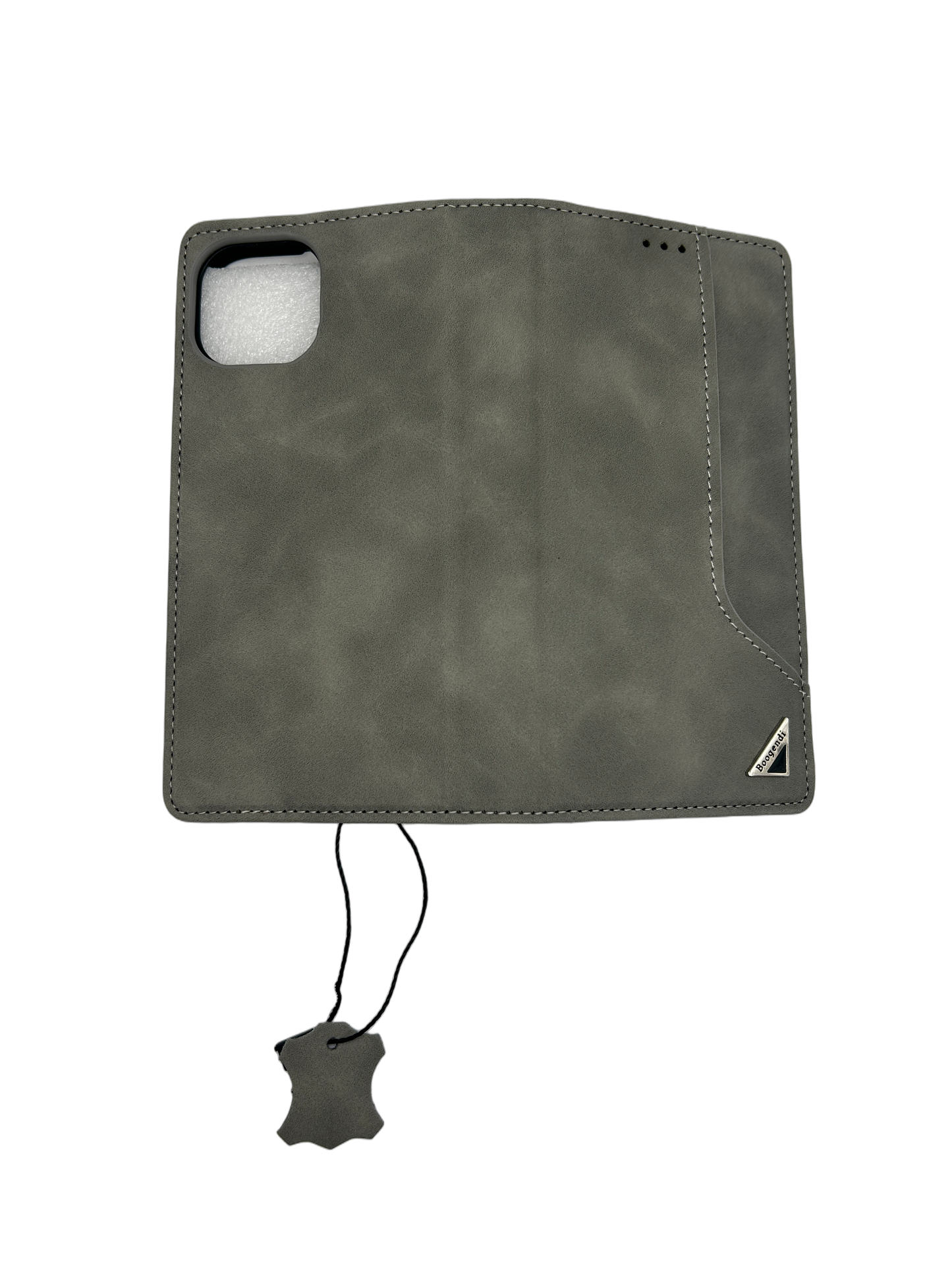 Lasergravur-Shop24 Kunstleder Schutzhülle für iPhone 15, in DREI Farben verfügbar, magnetische Premium PU Leder Klapphülle