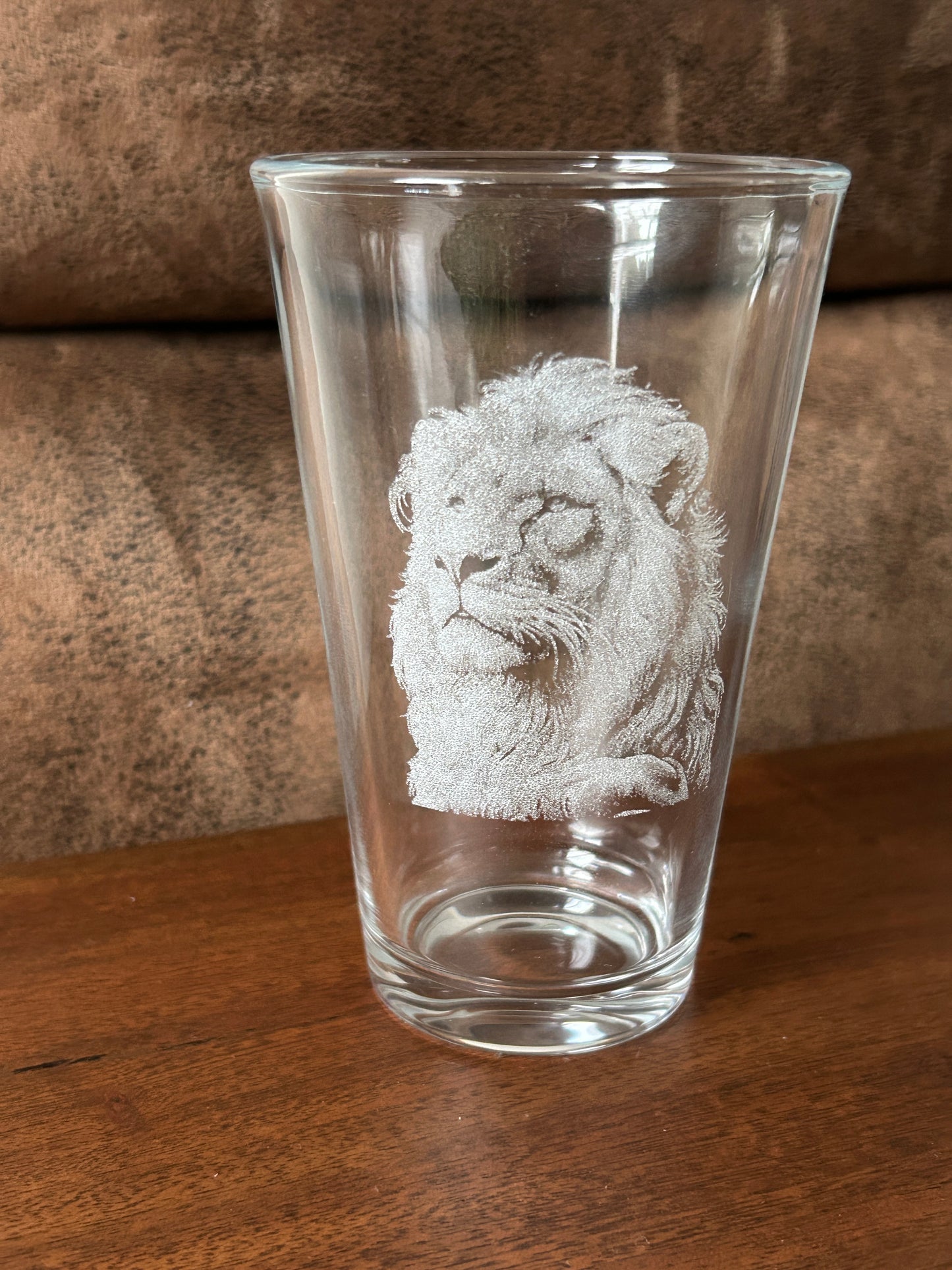 Trinkglas mit Motiv/ Löwe/ Löwenmotiv/ Tiermotiv/ Gravur/ 300 ml