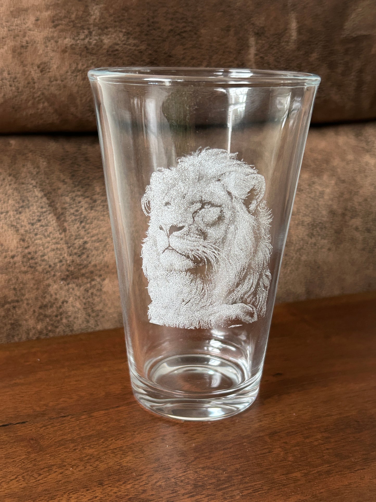 Trinkglas mit Motiv/ Löwe/ Löwenmotiv/ Tiermotiv/ Gravur/ 300 ml