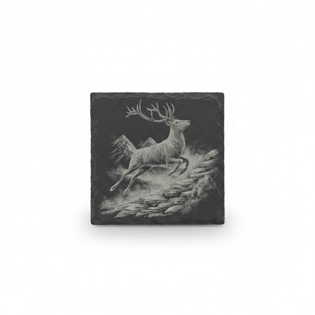 Schieferuntersetzer, 10x10 cm mit Motiv, Kanten sind ein wenig rau
