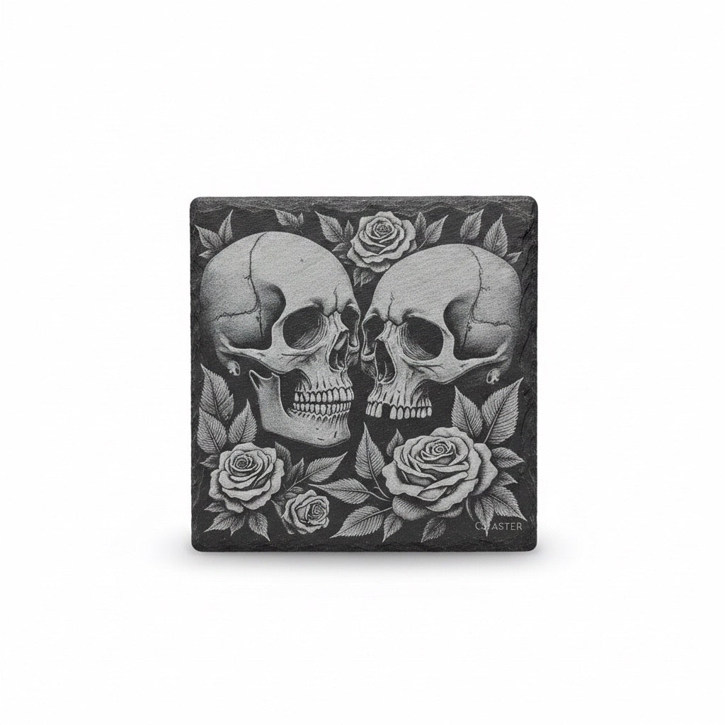 Schieferuntersetzer, 10x10 cm mit Motiv, Kanten sind ein wenig rau