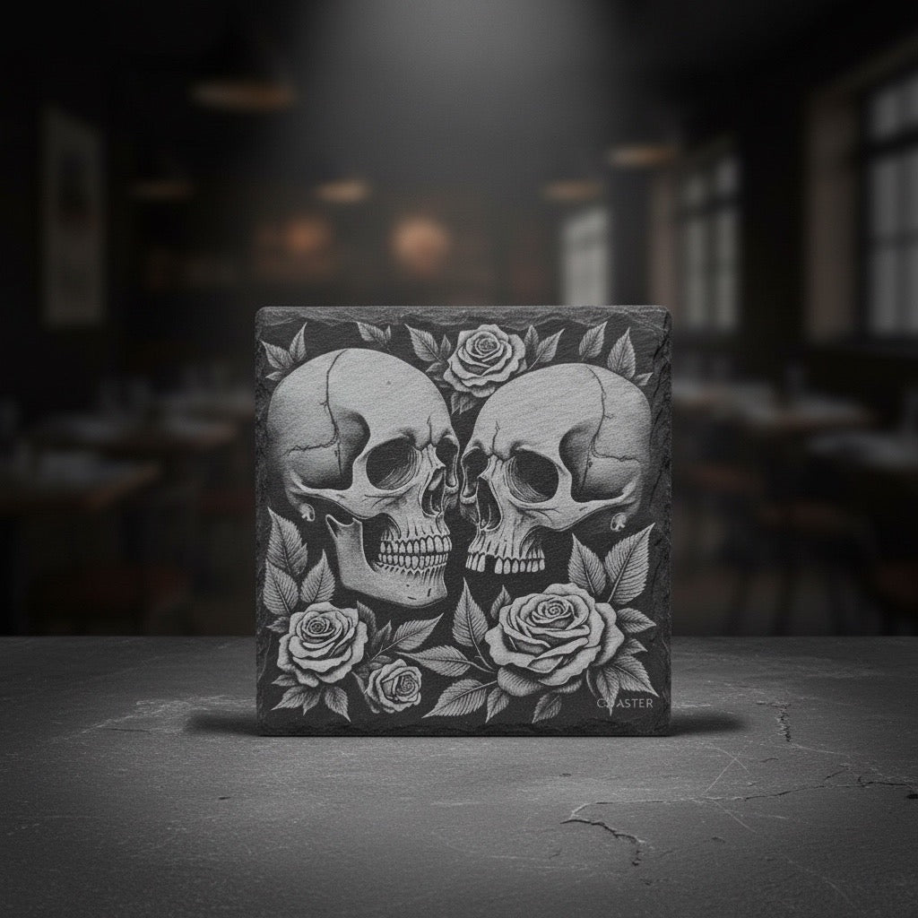 Schieferuntersetzer, 10x10 cm mit Motiv, Kanten sind ein wenig rau