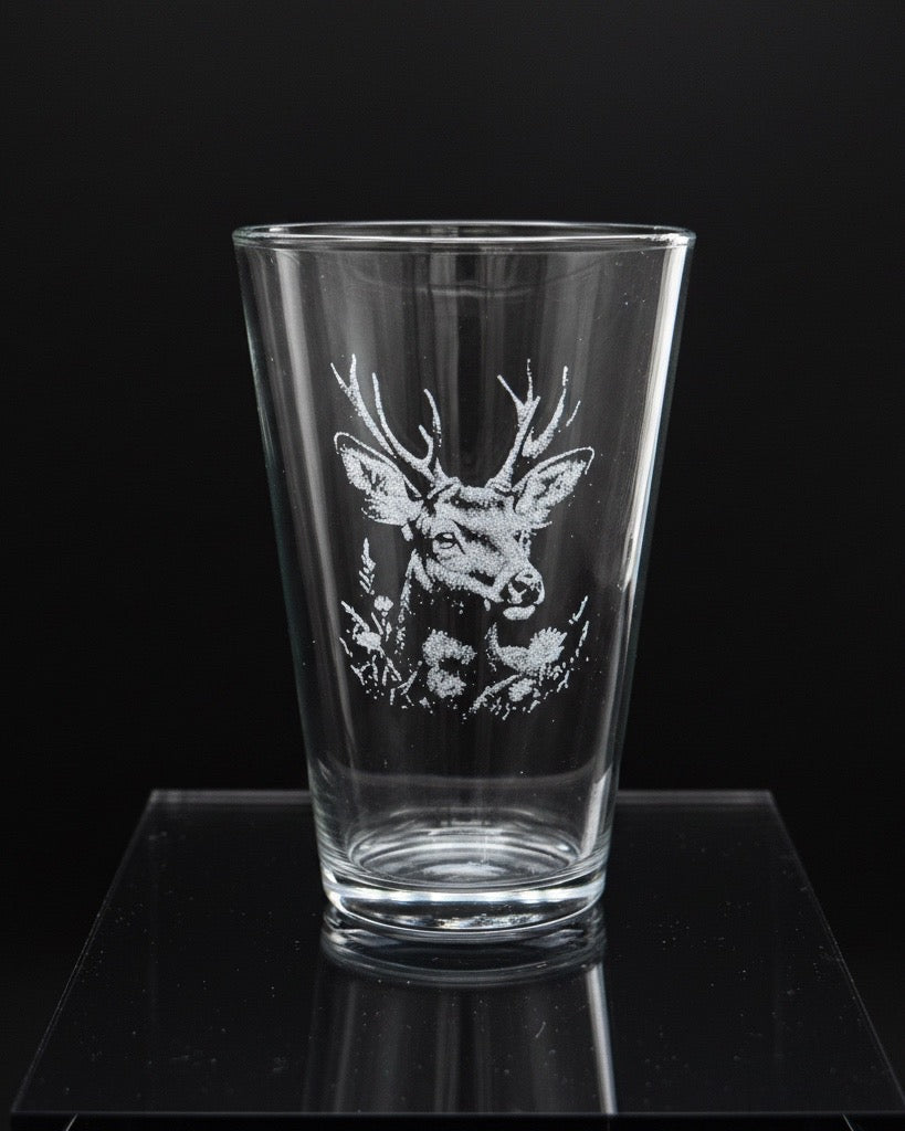 Trinkglas mit Motiv/ Hirsch/ Hirschmotiv / Tiermotiv/ Gravur/ 300 ml