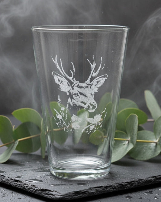 Trinkglas mit Motiv/ Hirsch/ Hirschmotiv / Tiermotiv/ Gravur/ 300 ml