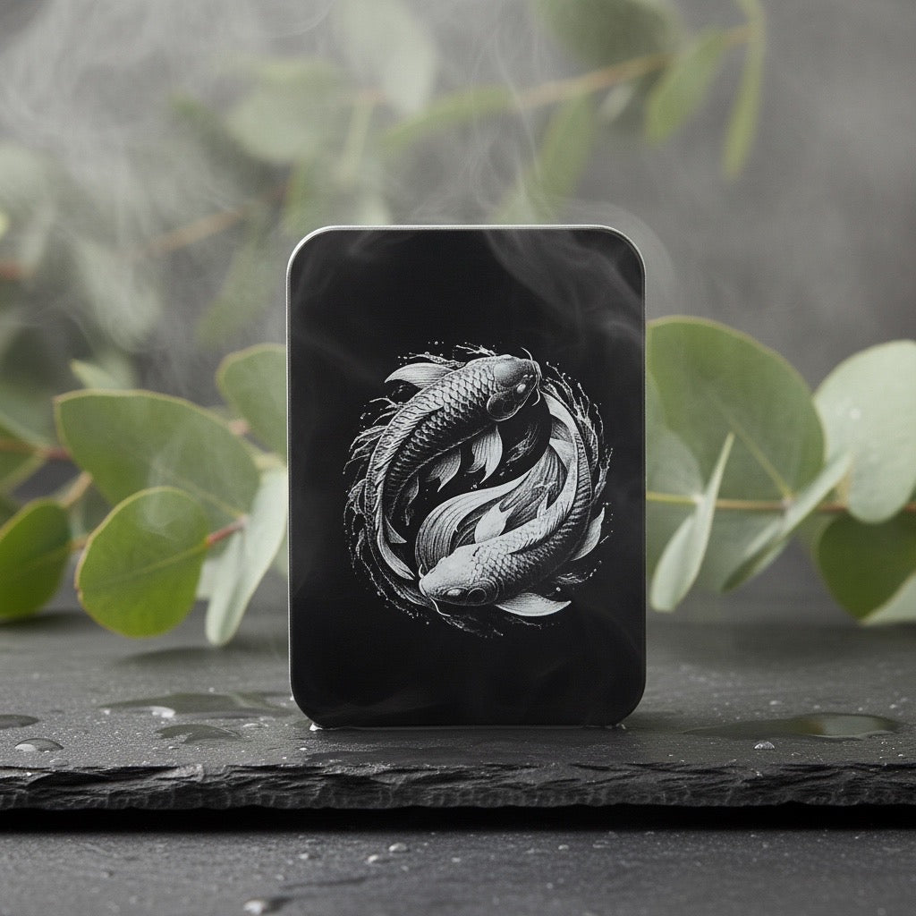 Nathan Metalldose mit Spielkarten, Schwarz, mit verschiedenen Motiven Lasergravur, Rechteckig, 9.5 x 6.5 x 3 cm, Geschenk