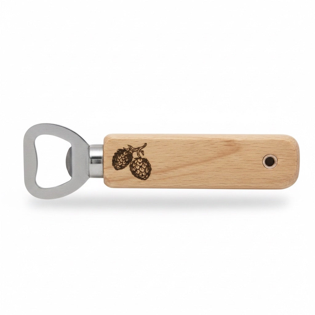 Flaschenöffner mit Gravur | Holz Edelstahl | Personalisierter Flaschenöffner | Bieröffner | Geschenkidee | Werbegeschenke