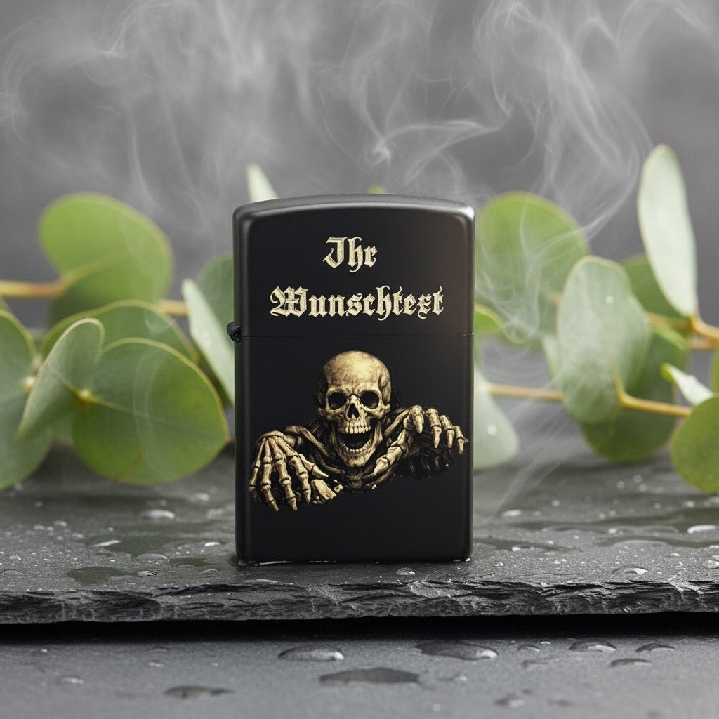 Feuerzeug mit Lasergravur, Schwarz Matt, Metall, Personalisierbar, Nachfüllbar, 5,7 x 3,9 x 1,3 cm