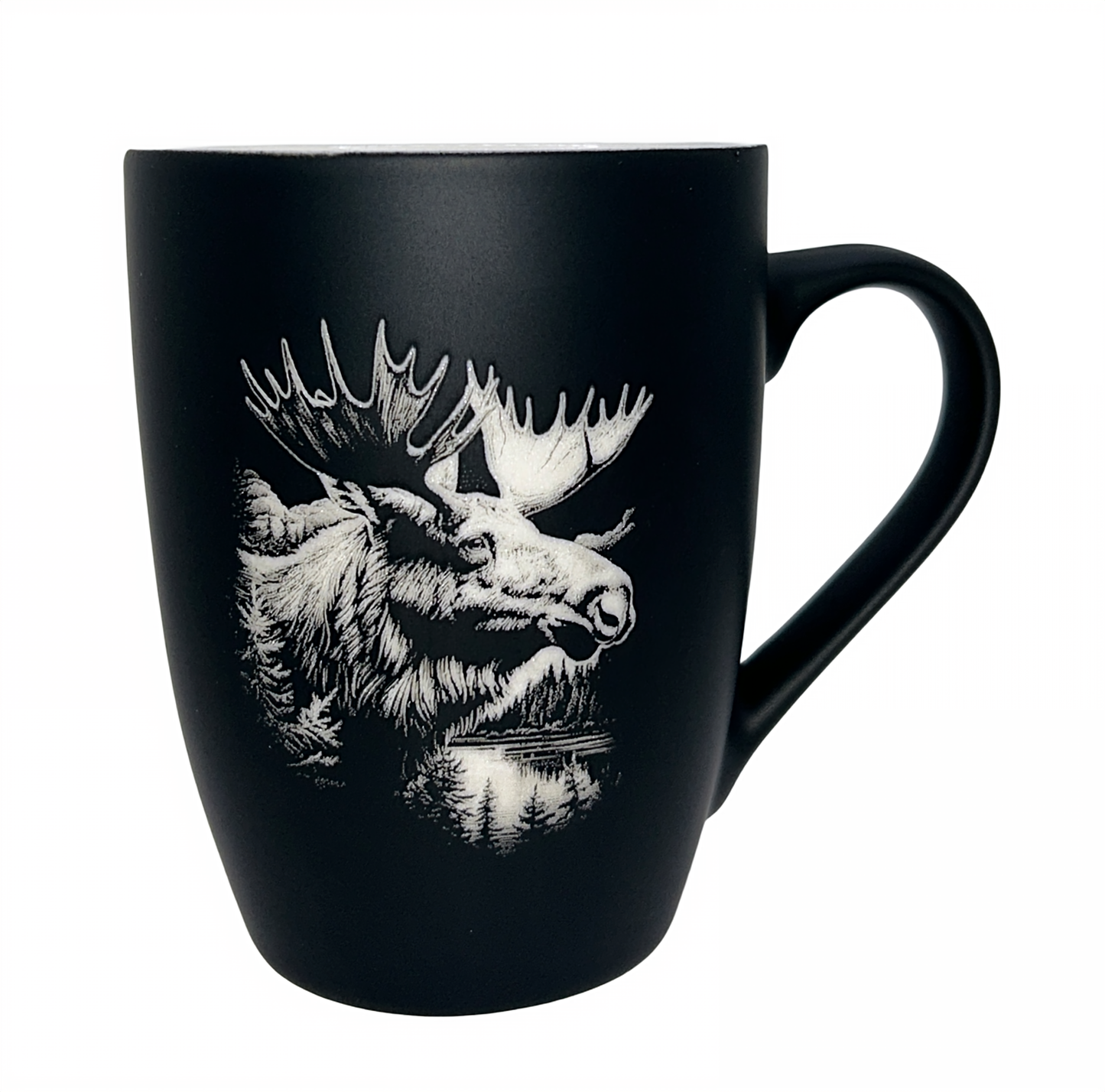 Tasse mit Gravur/auf Wunsch auch mit Text/gummierte Oberfläche/Farbe Schwarz/Porzellan/Personalisiert/Geschenk/mit Verschiedenen-Motiven in Geschenkverpackung/ Hobby