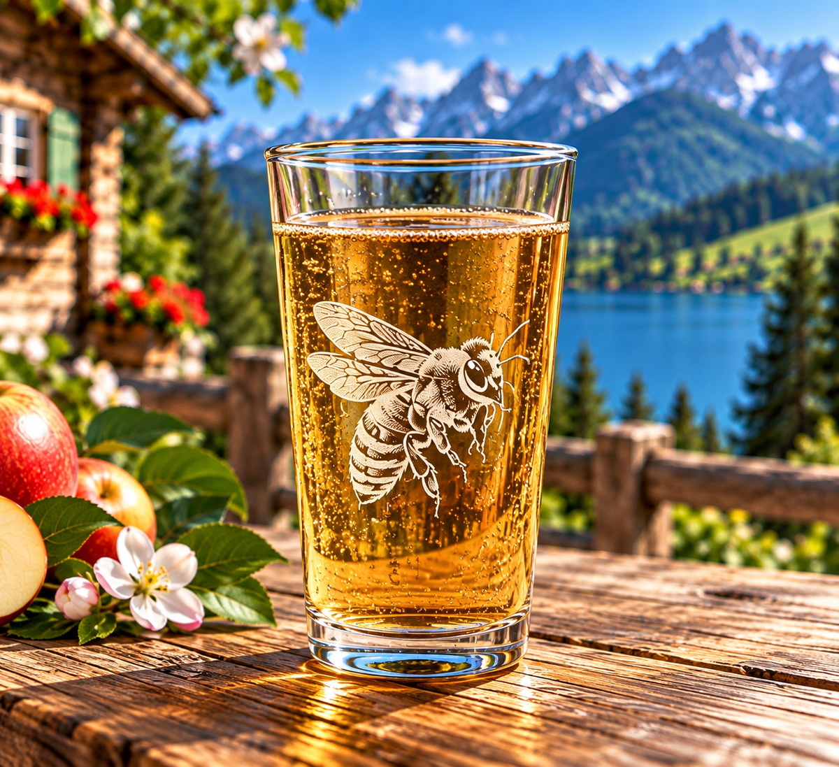 Leonardo Designerglas mit kunstvoller Gravur, Trinkglas mit Motiv/ Biene/ Bienenmotiv/  Gravur/ 300 ml