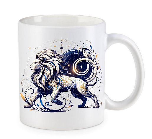 Sternzeichen Tasse, Kaffeebecher mit farbigen Henkel und ihrem persönlichen Text