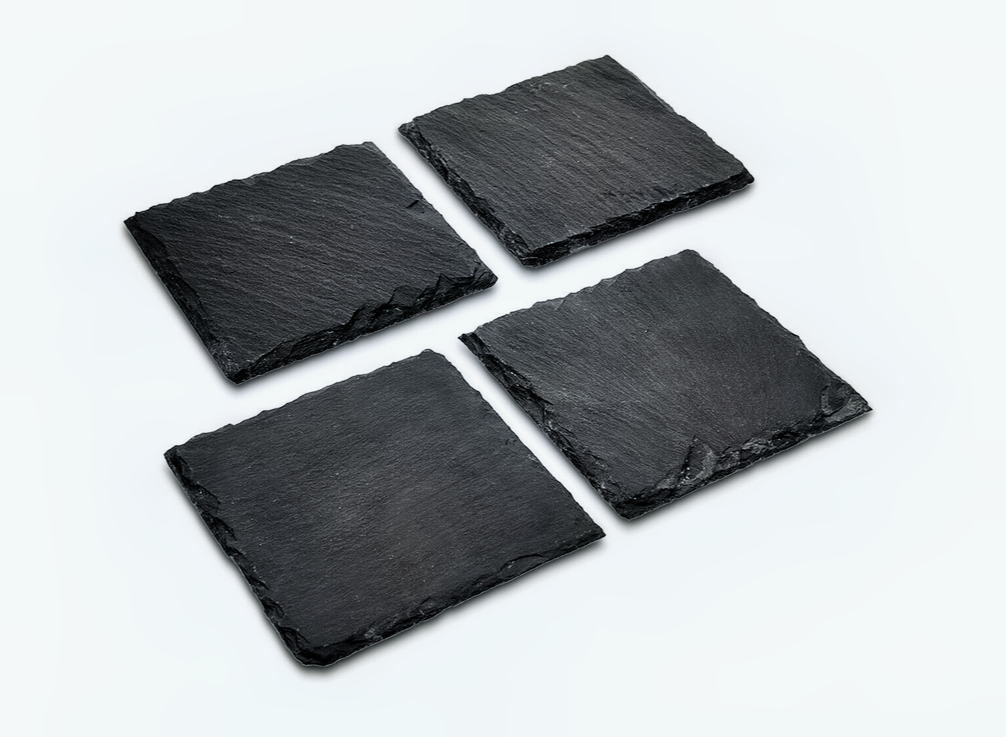 Schieferuntersetzer 10 × 10 cm personalisieren mit eigenem Text