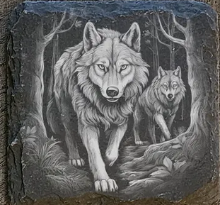 Schieferuntersetzer 10x10 cm mit Motiv