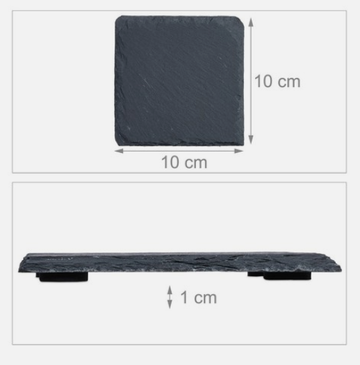 Schieferuntersetzer 10 × 10 cm personalisieren mit eigenem Text