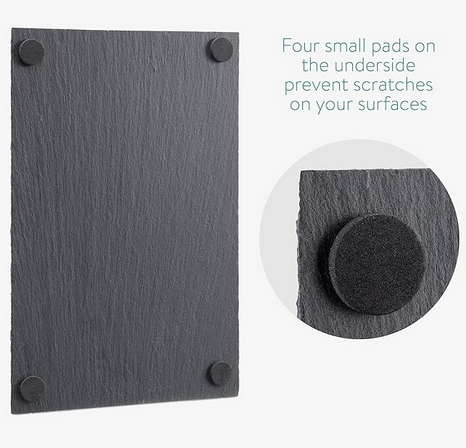 2 Stück WAS Germany Naturschieferplatten 30x20cm, Schieferplatten Rechteckig, Servierplatten, Schiefertafel zum Beschriften, Platten für Buffet, Käse, Sushi