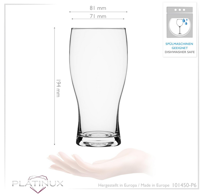 Bierglas in 2 Varianten, Transparentes Kristallglas,  Lasergravur, 500ml Fassungsvermögen, elegante Tulpenform, mit Lasergravur gestalten