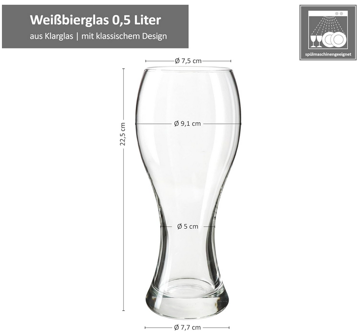Bierglas in 2 Varianten, Transparentes Kristallglas,  Lasergravur, 500ml Fassungsvermögen, elegante Tulpenform, mit Lasergravur gestalten