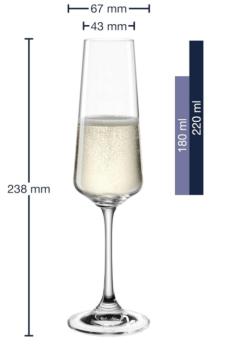Leonardo Home Sekt-Gläser personalisieren,verschiedene Varianten, 2 Stück, 220 ml Champagnergläser mit Gravur, Namen und Datum, Hochzeitsgeschenk für Paare
