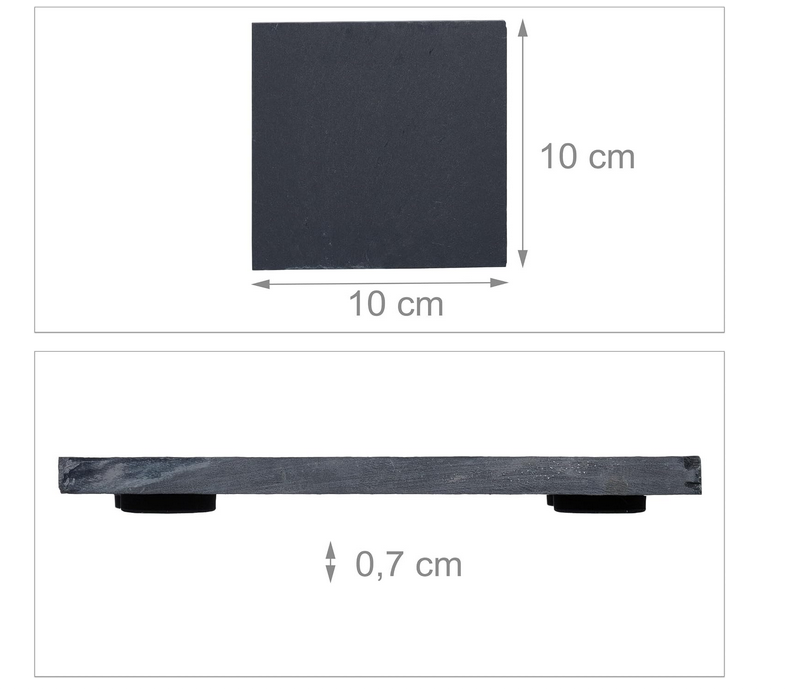 Schieferuntersetzer mit glatten Kanten 10x10 cm mit Motiv