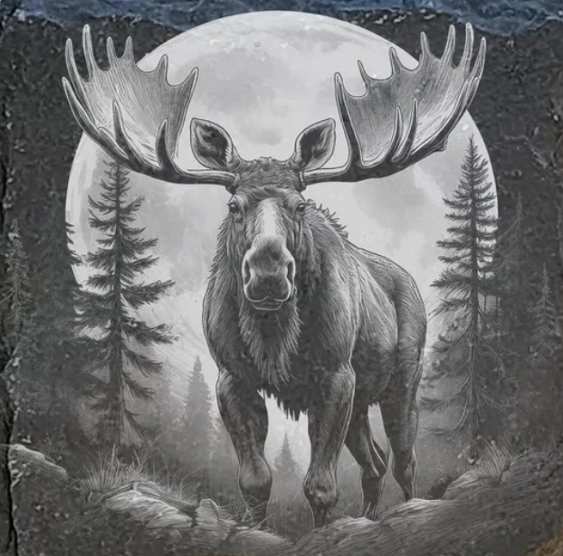 Schieferuntersetzer mit glatten Kanten 10x10 cm mit Motiv