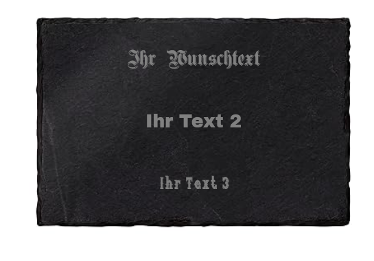 Schieferplatte Servierplatte, Schiefertafel personalisierbar mit Gravur 30 × 20 x 0,6 cm, Naturschiefer, Rechteckig, für Käse, Sushi und Antipasti, mit modernem Design