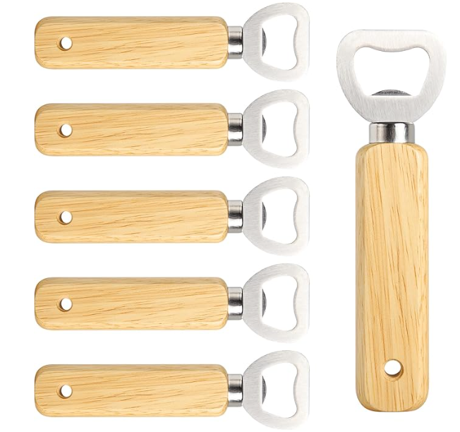 Flaschenöffner mit Gravur | Holz Edelstahl | Personalisierter Flaschenöffner | Bieröffner | Geschenkidee | Werbegeschenke