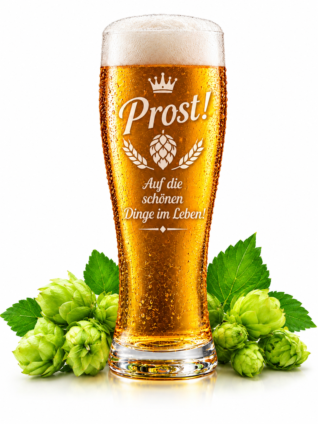 Modernes Bierglas, hochwertige Gravur mit UV Laser, Transparentes Kristallglas, 500ml Fassungsvermögen, elegante Tulpenform, Geschenkidee