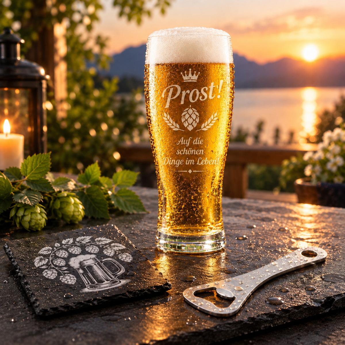 Modernes Bierglas, hochwertige Gravur mit UV Laser, Transparentes Kristallglas, 500ml Fassungsvermögen, elegante Tulpenform, Geschenkidee